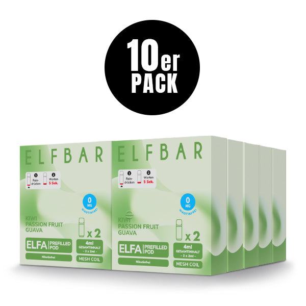Elfbar Pods ohne Nikotin Kiwi Passion Fruit Guava Elfbar