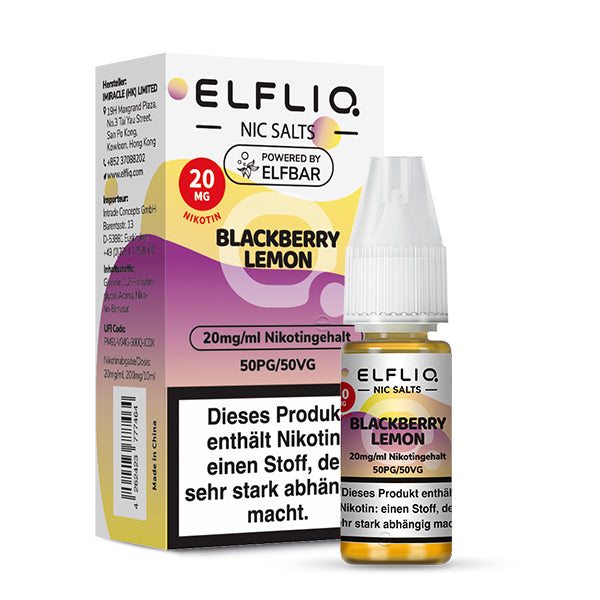 Elfbar ELFLIQ Blackbery Lemon 10ml Liquid Elfbar