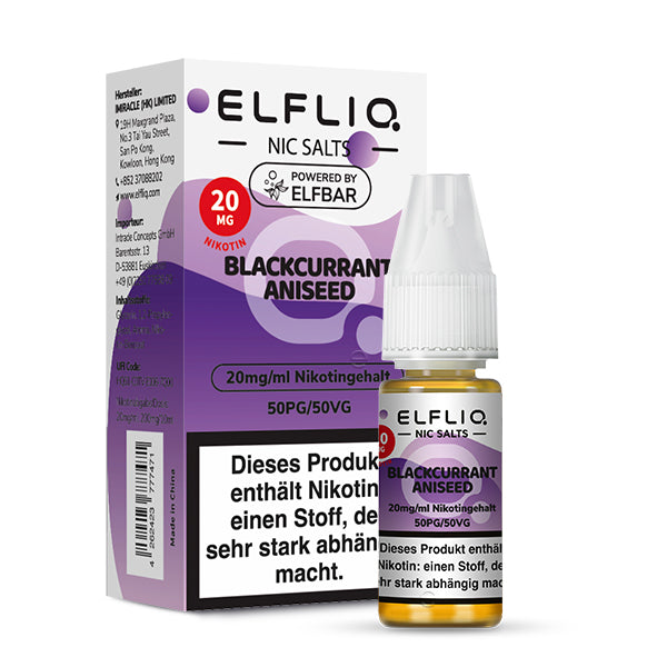 Elfbar ELFLIQ Blackcurrant Aniseed 10ml Liquid Elfbar