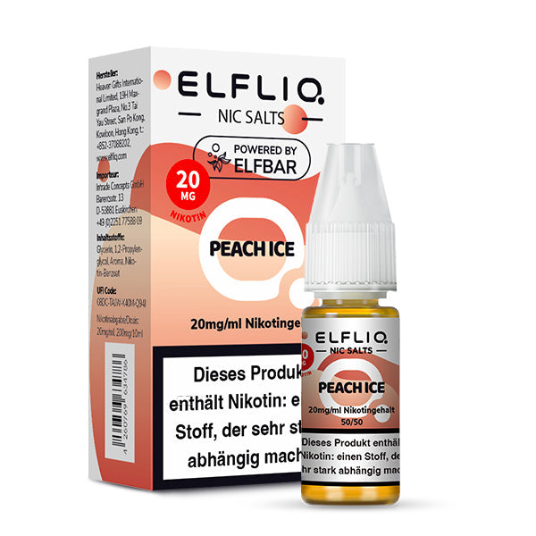 Elfbar ELFLIQ Peach Ice 10ml Liquid Elfbar