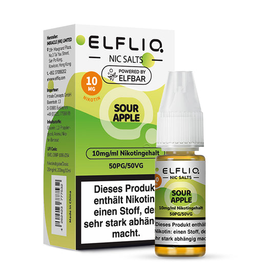Elfbar ELFLIQ Sour Apple Liquid 10ml