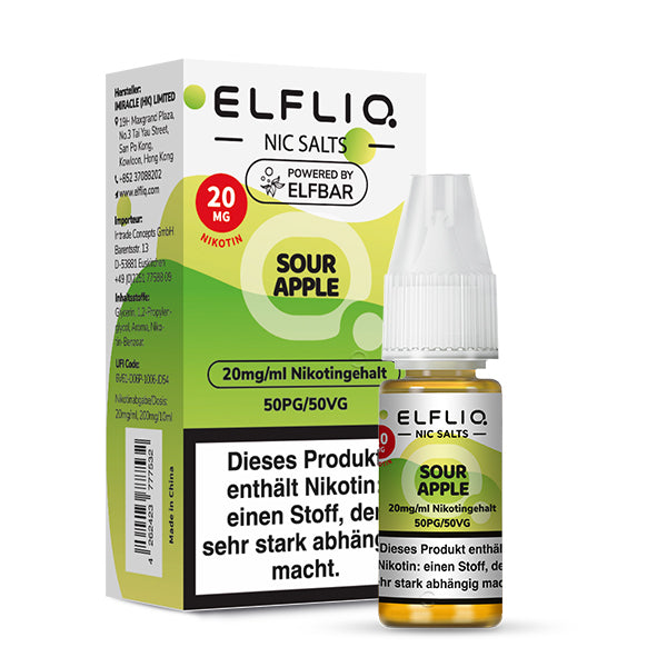 Elfbar ELFLIQ Sour Apple Liquid 10ml Elfbar