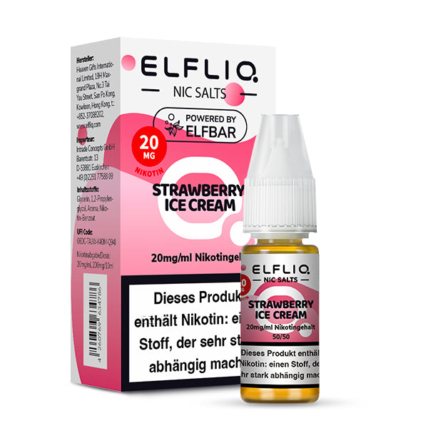 Elfbar ELFLIQ Strawberry Ice Cream 10ml Liquid Elfbar