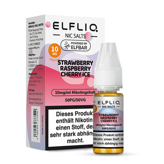 Elfbar ELFLIQ Strawberry Raspberry Cherry Ice Liquid Elfbar