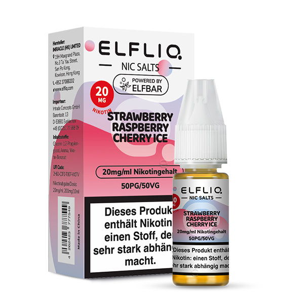 Elfbar ELFLIQ Strawberry Raspberry Cherry Ice Liquid Elfbar