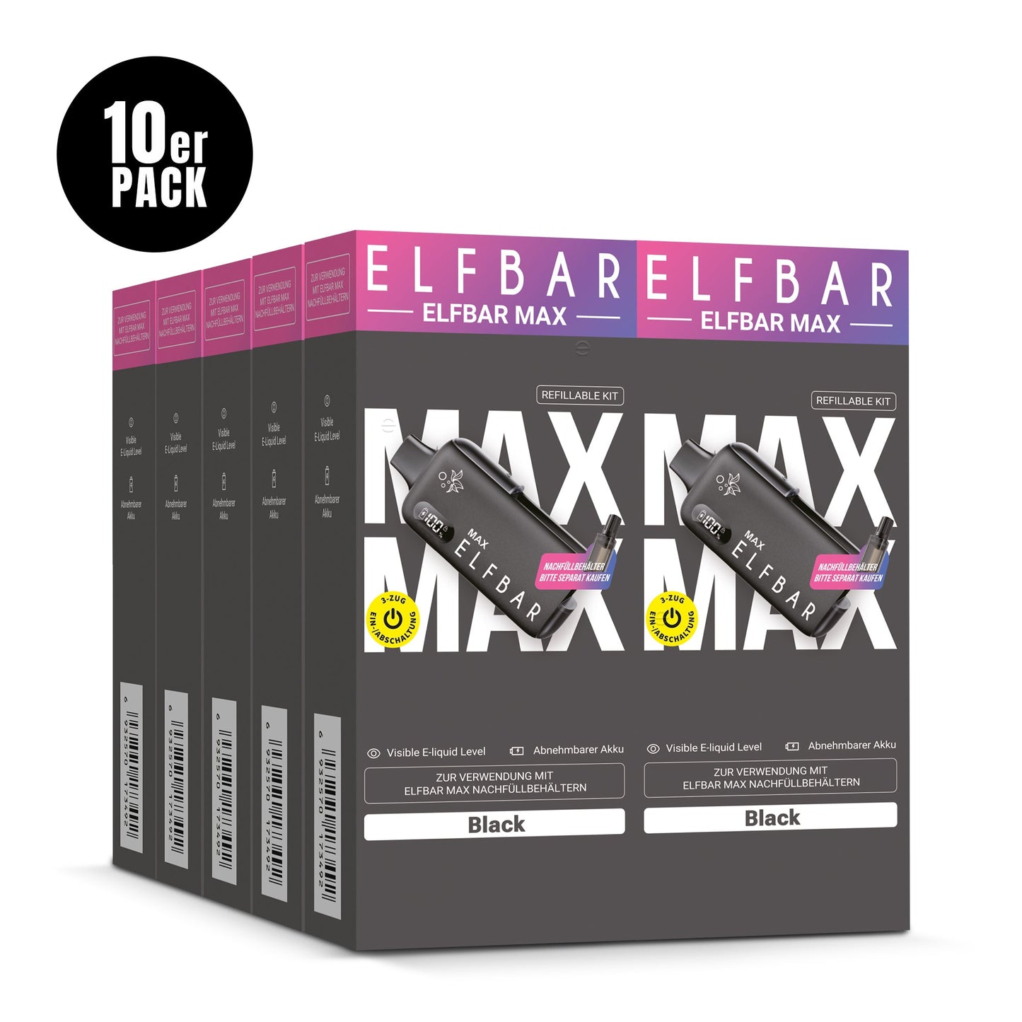 Elfbar Max 6000 Black Pod Kit Akku Elfbar