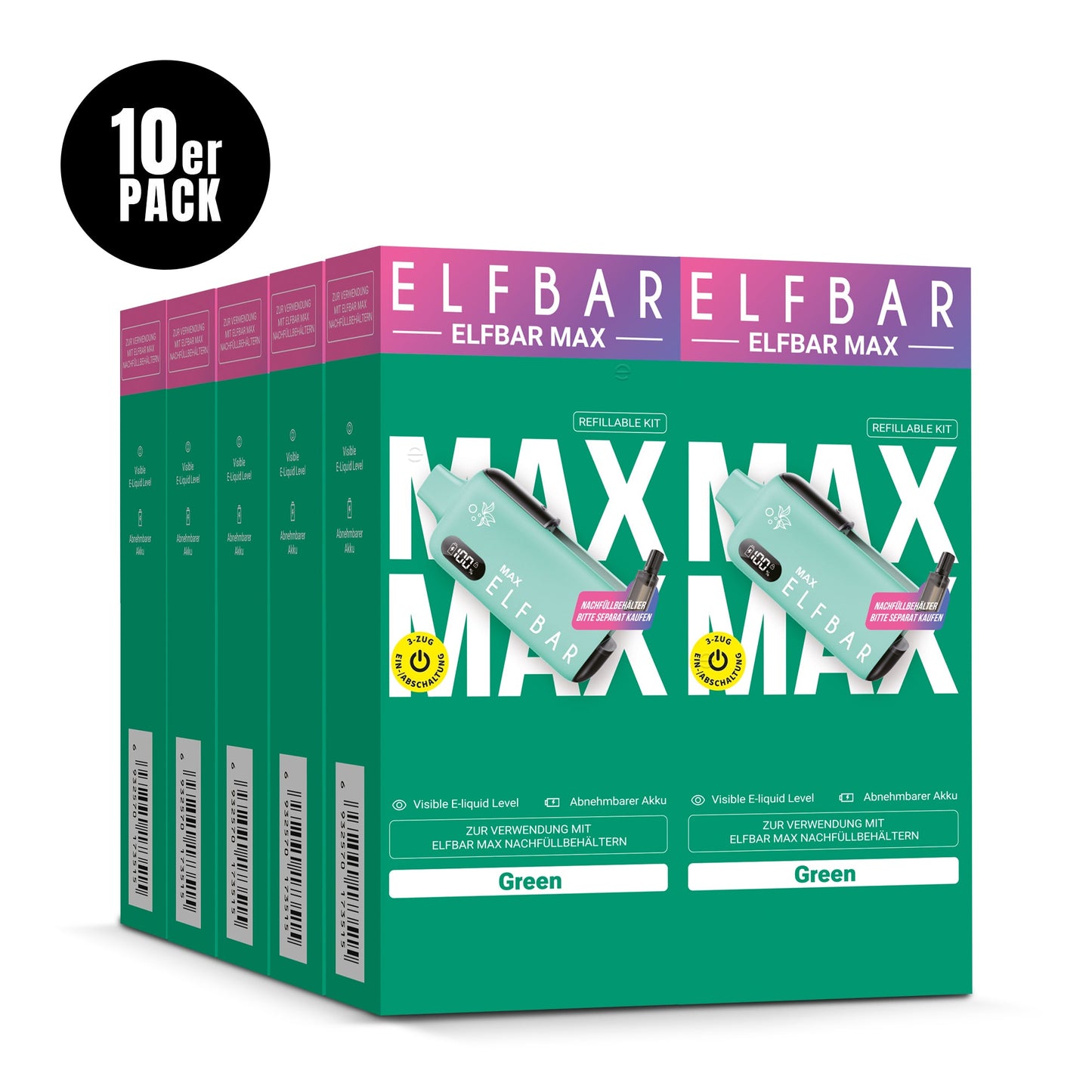 ELFBAR MAX 6000 GREEN Pod Kit Akku Elfbar