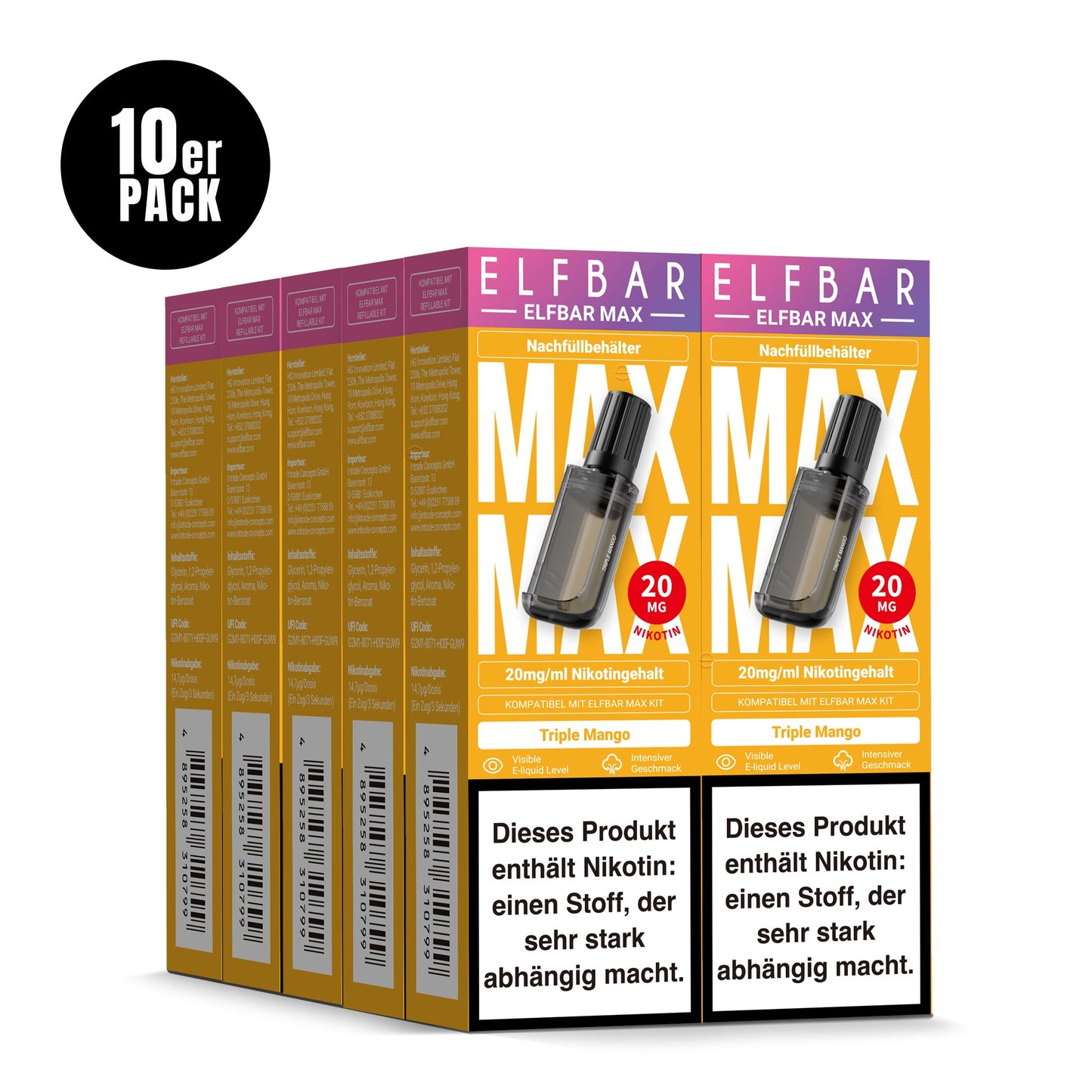 ELFBAR MAX 6000 Triple Mango Pod 10ml Elf-bar.de